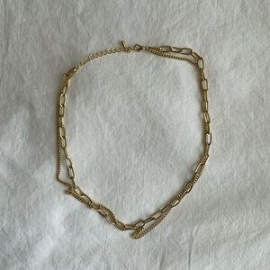 Paper clip chain necklace gold